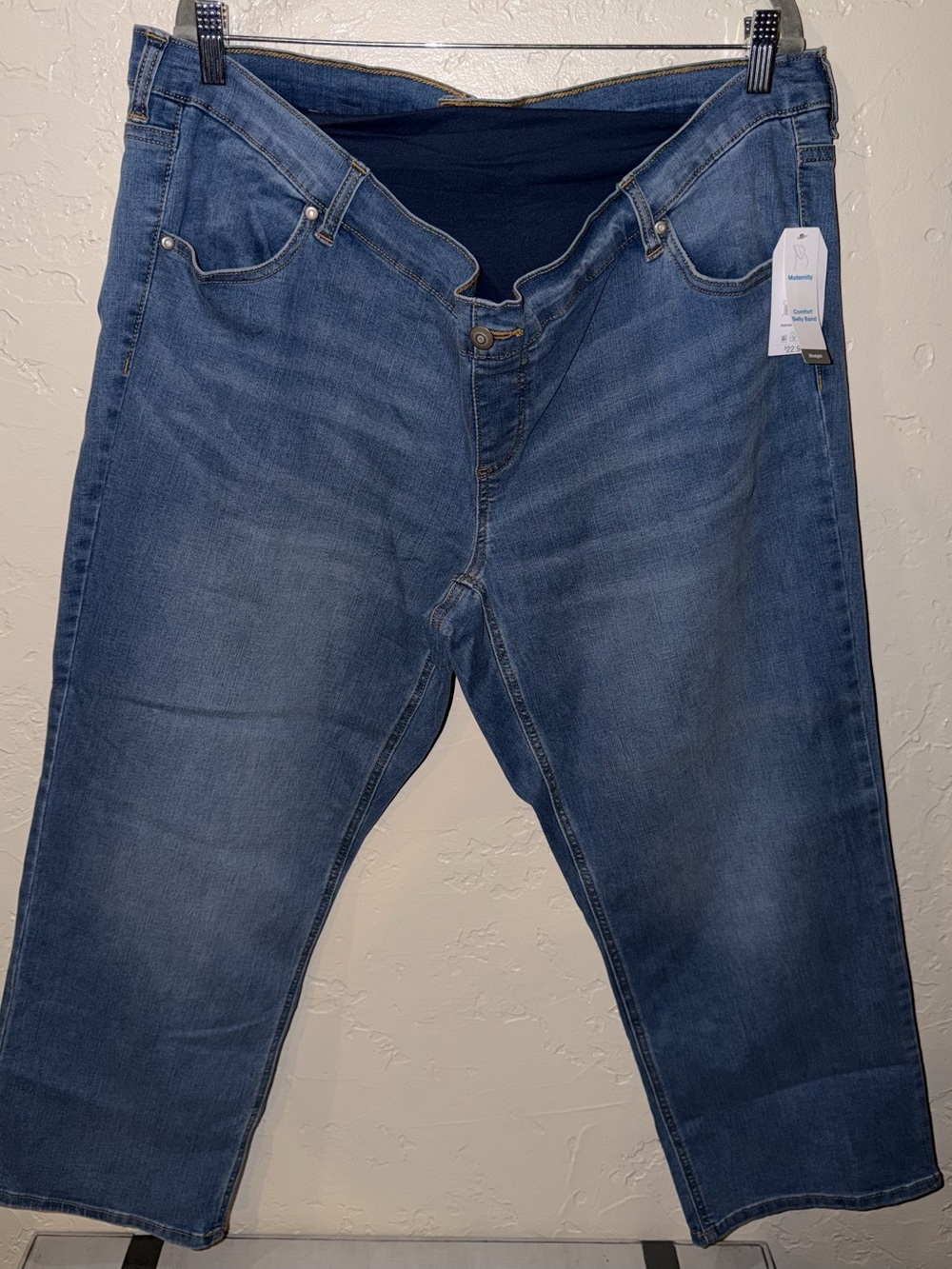 Time and Tru Maternity Comfort Belly Band Straight Leg Jeans Blue XXL (20)